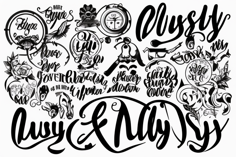 Lettering of "Busy busy busy" tattoo idea