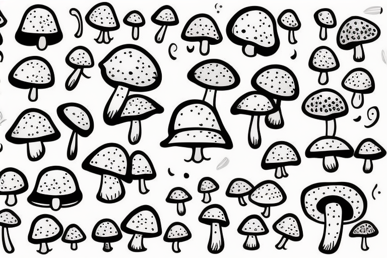 cute faced mushroom winking tattoo idea