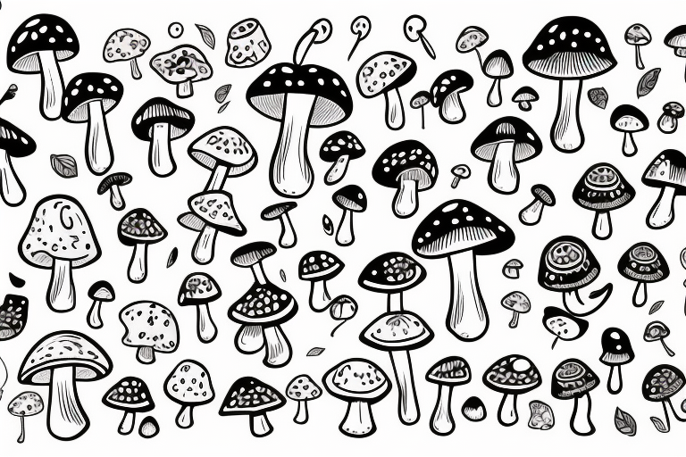 cute faced mushroom winking tattoo idea