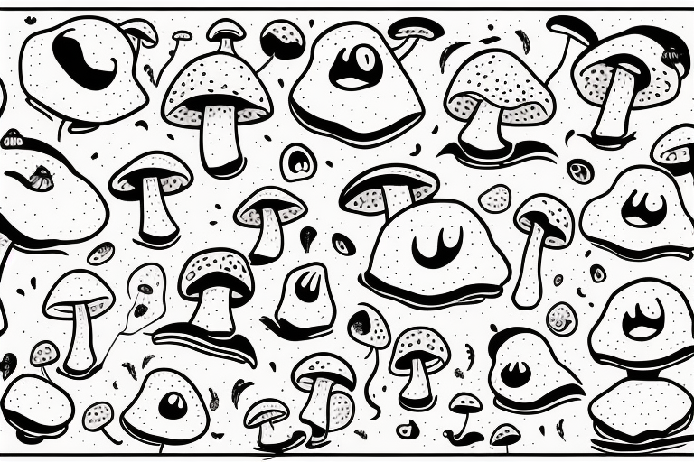 cute faced mushroom winking tattoo idea