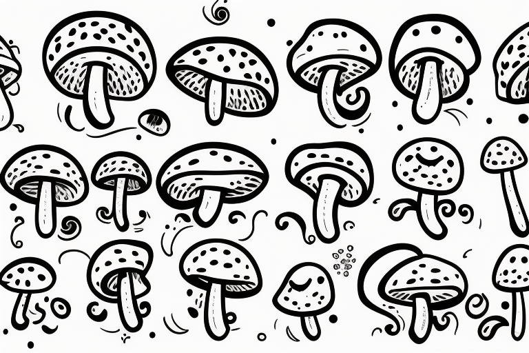 cute faced mushroom winking tattoo idea