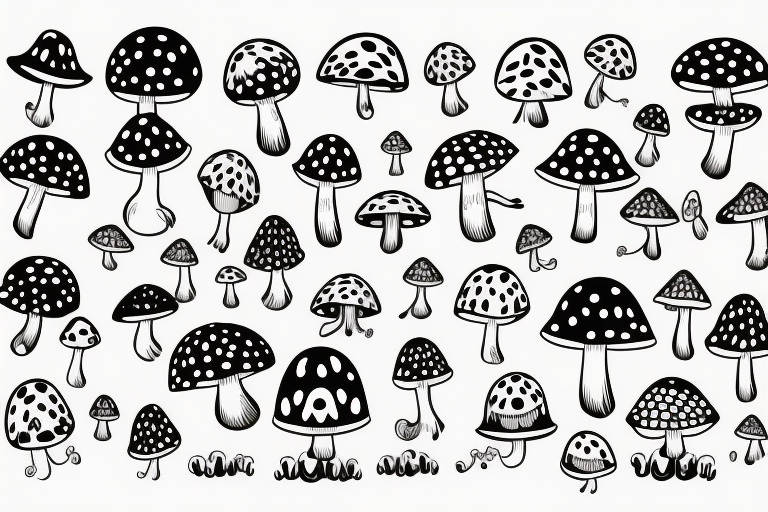 cute faced mushroom winking tattoo idea