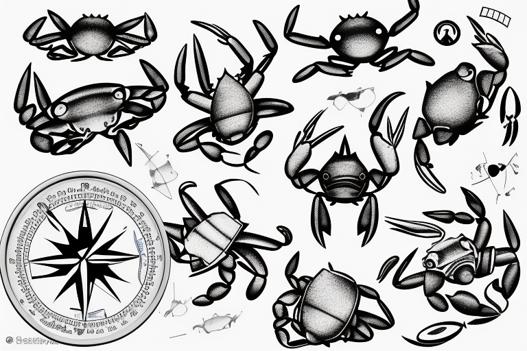 Fiddler crab (Love) fiddler crab poppy flower original Polynesian tattoo  design