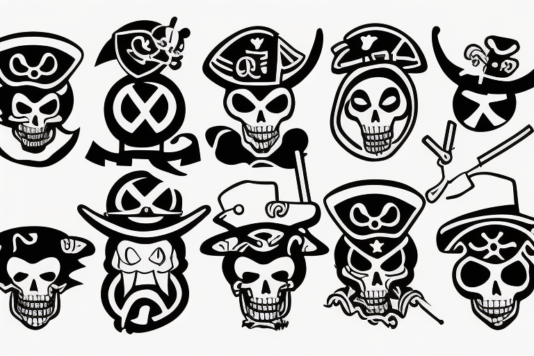 A small, stylized Rx symbol 
Incorporate a background of the Straw Hat Pirates. tattoo idea