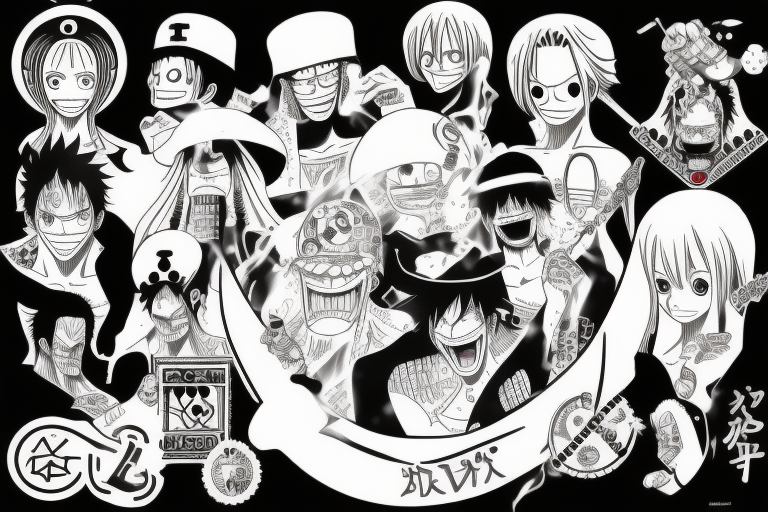 one piece anime
 incorporated with pharmaceutical elements tattoo idea