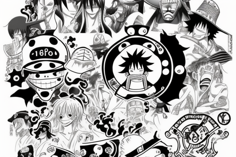 one piece anime incorporated with pharmaceutical elements tattoo idea