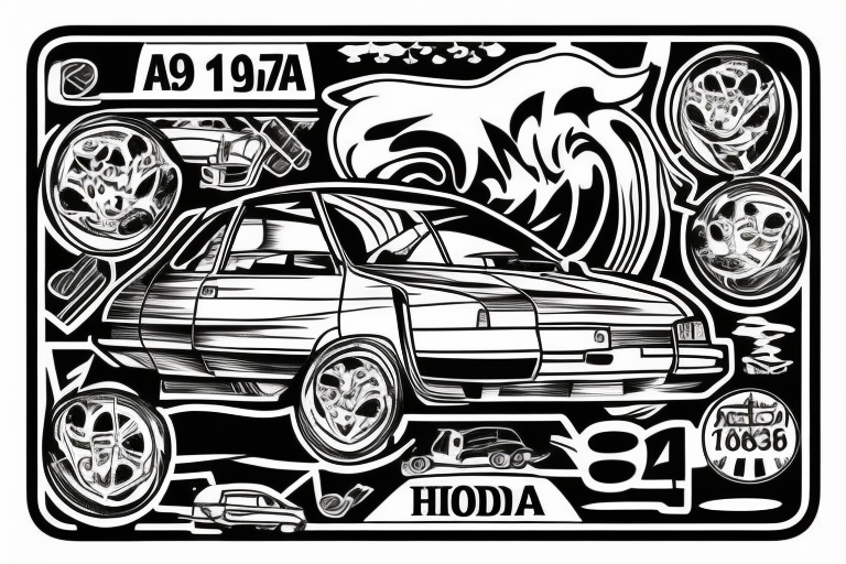 1984 Honda Civic and a 1986 Honda Civic tattoo idea