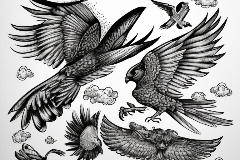 4 x 'Peregrine Falcon' Temporary Tattoos (TO00043999)