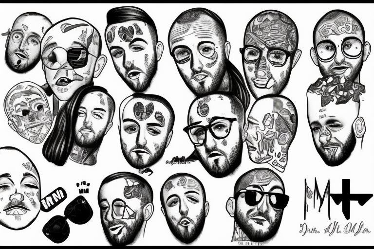 Faces Mac Miller tattoo idea