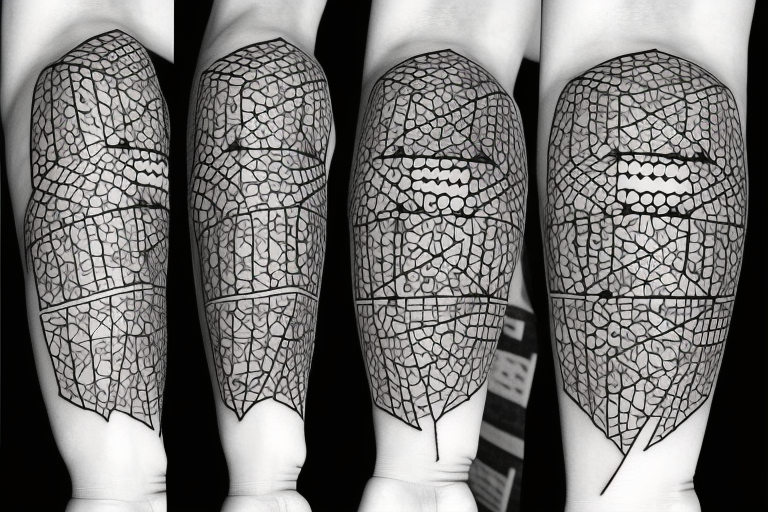 geometric mandala inspired full leg tattoo | Midjourney