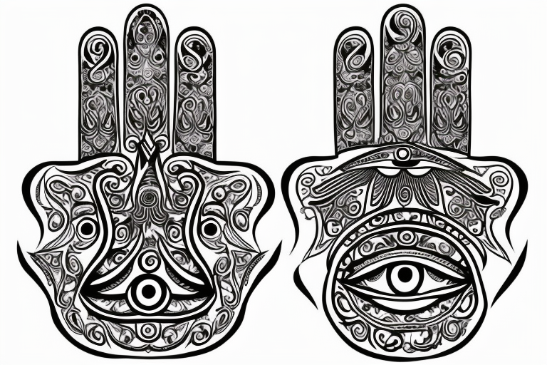 Hamsa with an evil eye tattoo idea