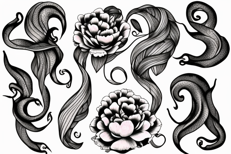 Peony’s and squid tattoo idea