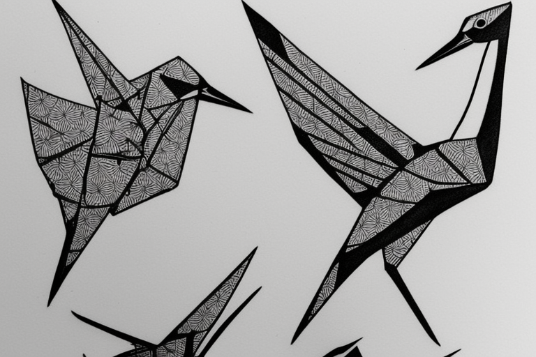 Origami crane tattoo idea