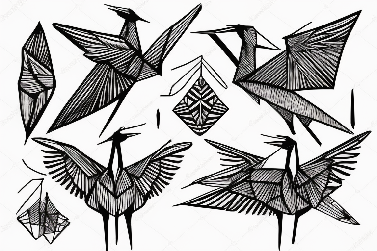 Origami crane tattoo idea