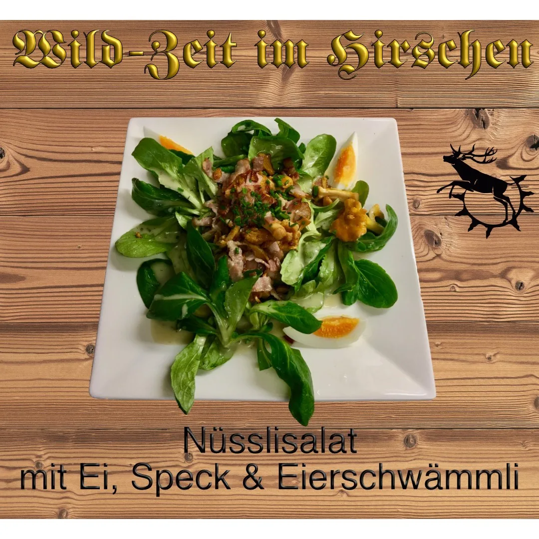 Nüsslisalat mit Ei, Speck & Eierschwämmli