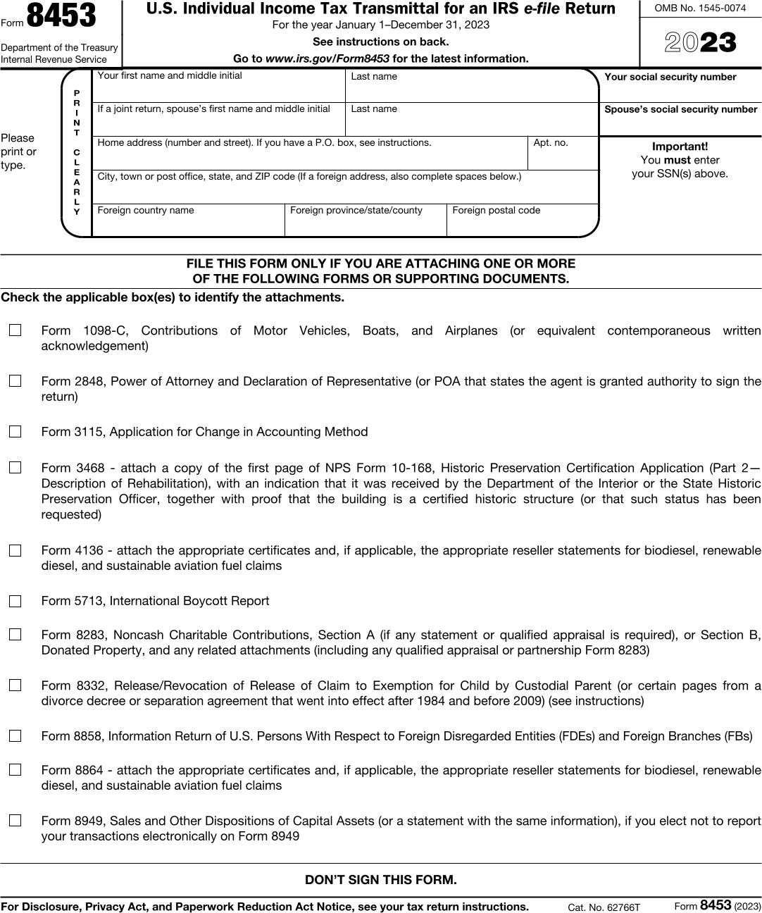 IRS Form 8453