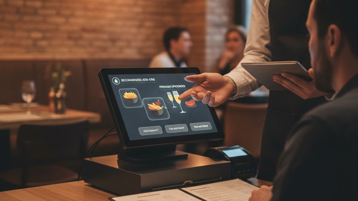 Upselling and cross-selling techniques for restaurant staff using POS prompts