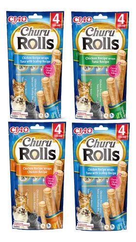 Inaba Churu Rolls Snack para Gatos x4