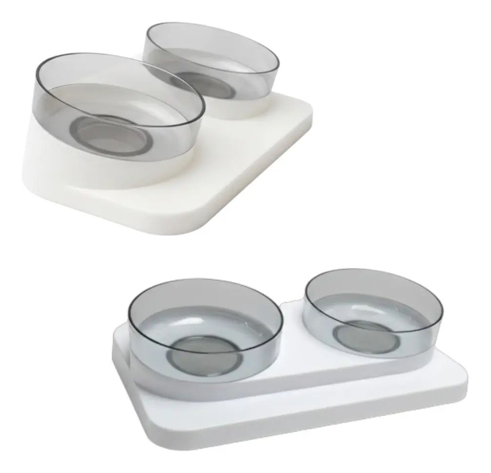 Comedero Elevado Doble En Acrílico - Imagen 1 de 3