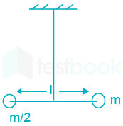 A light rod of length ( has two masses m, and me attached to its