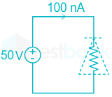 Calculate the reverse resistance of a Si diode when the reverse v