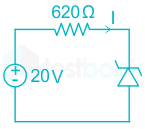 A 1N755 Zener diode is connected (in reverse biased mode) in seri