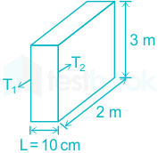 A sheet of thickness 10 cm has it's one surface maintained at 400