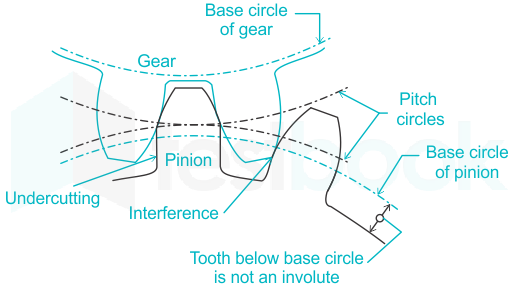 Contact between gear teeth: (a) two pairs engagement (b) one pair