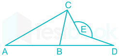 If in the given figure, angleACB + angleBAC = 80^(@), angleBDE = 35^(@), angleBCE = 45^(@) , then the marked angle angleCED is: