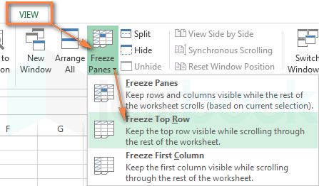 excel freez