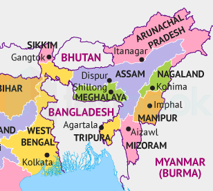 Bhutan Map With Indian States Solved] The Boundary Of Bhutan Touches How Many States Of India?