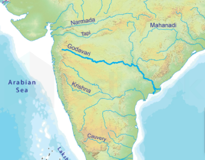 where is the godavari river located on a map