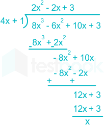 Solved On Dividing The Polynomial 8x3 6x2 10x 3 By