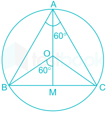 Solved The Area Of An Equilateral Triangle Inscribed In The Circle