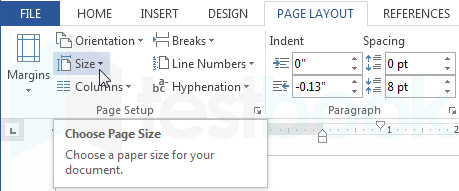 pglayout size command