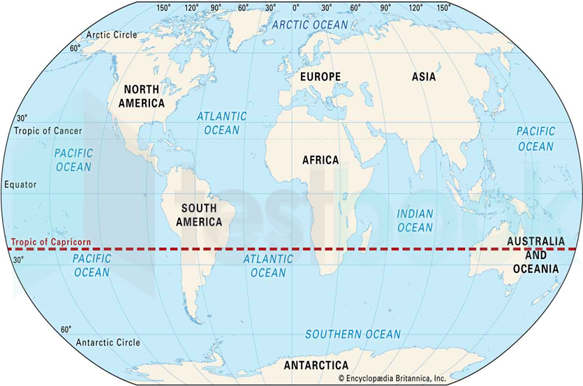 [Solved] Which is the only continent through which the Tropic of Canc