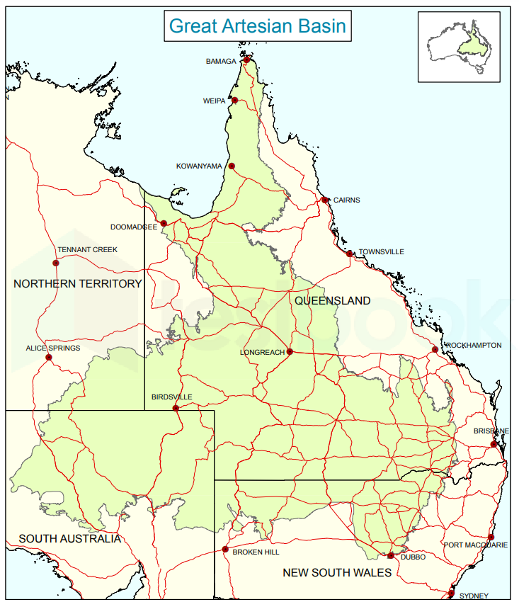 [Solved] The major portion of the Great Artesian Basin in Australia i