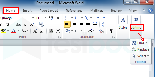 find and replace word 2010