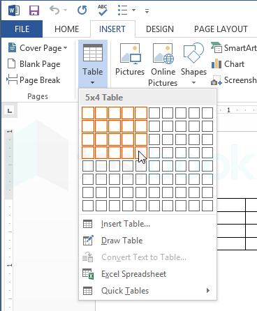 table blank grid select