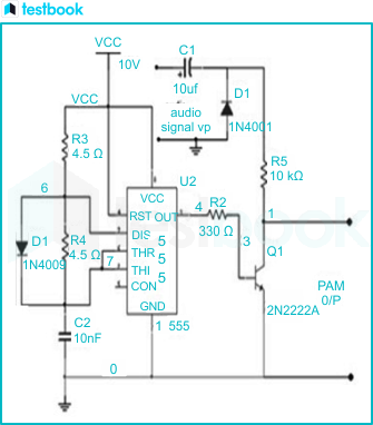 Pulse Amplitude Modulation Circuit using 555 Timer