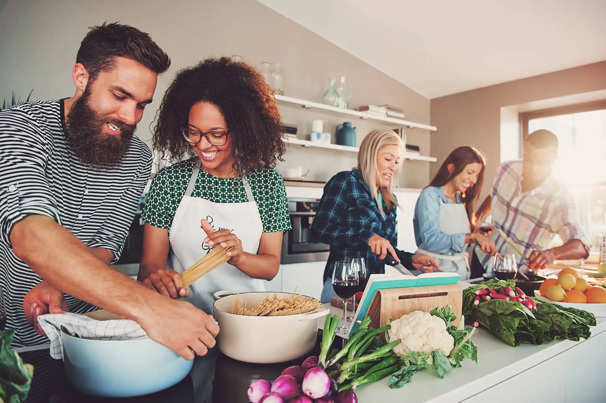 Friends Cooking Together