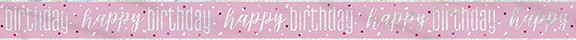 Unique Ροζ Διακοσμητικό Happy Birthday Banner 2,74M U83488    Unique