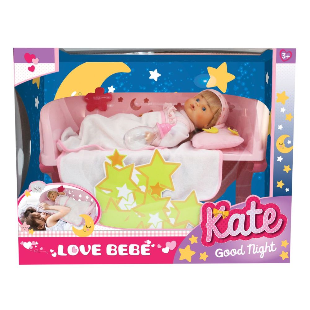 Love Bebe' Κούκλα Μωρό Kate Goodnight - Love Bebé