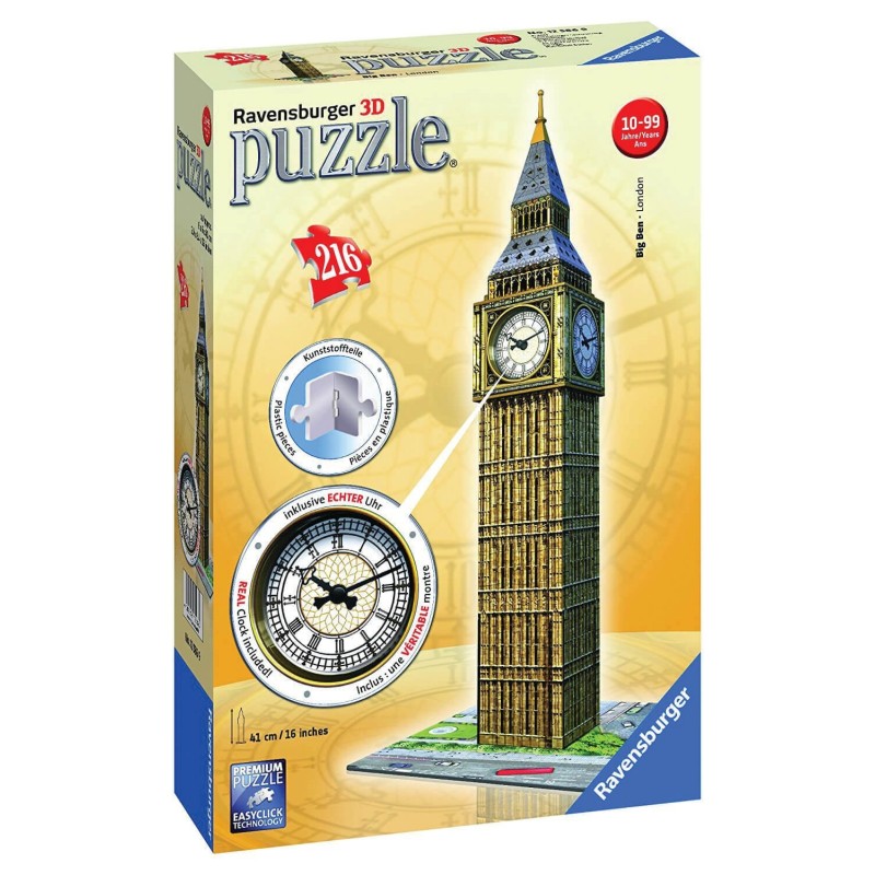 Ravensburger 3D Puzzle Midi 216 τεμ. Big Ben Ρολόι 12586 - Ravensburger