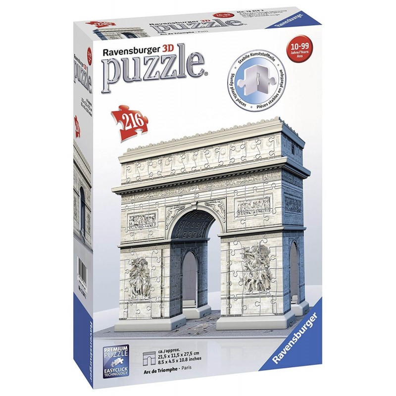 Ravensburger 3D Puzzle Midi 216 τεμ. Αψίδα του Θριάμβου 12514 - Ravensburger