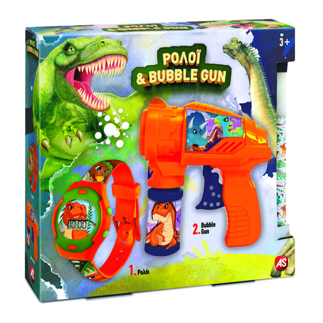 As company Λαμπάδα Ρολόι Και Bubble Gun Δεινόσαυρος 1500-15731