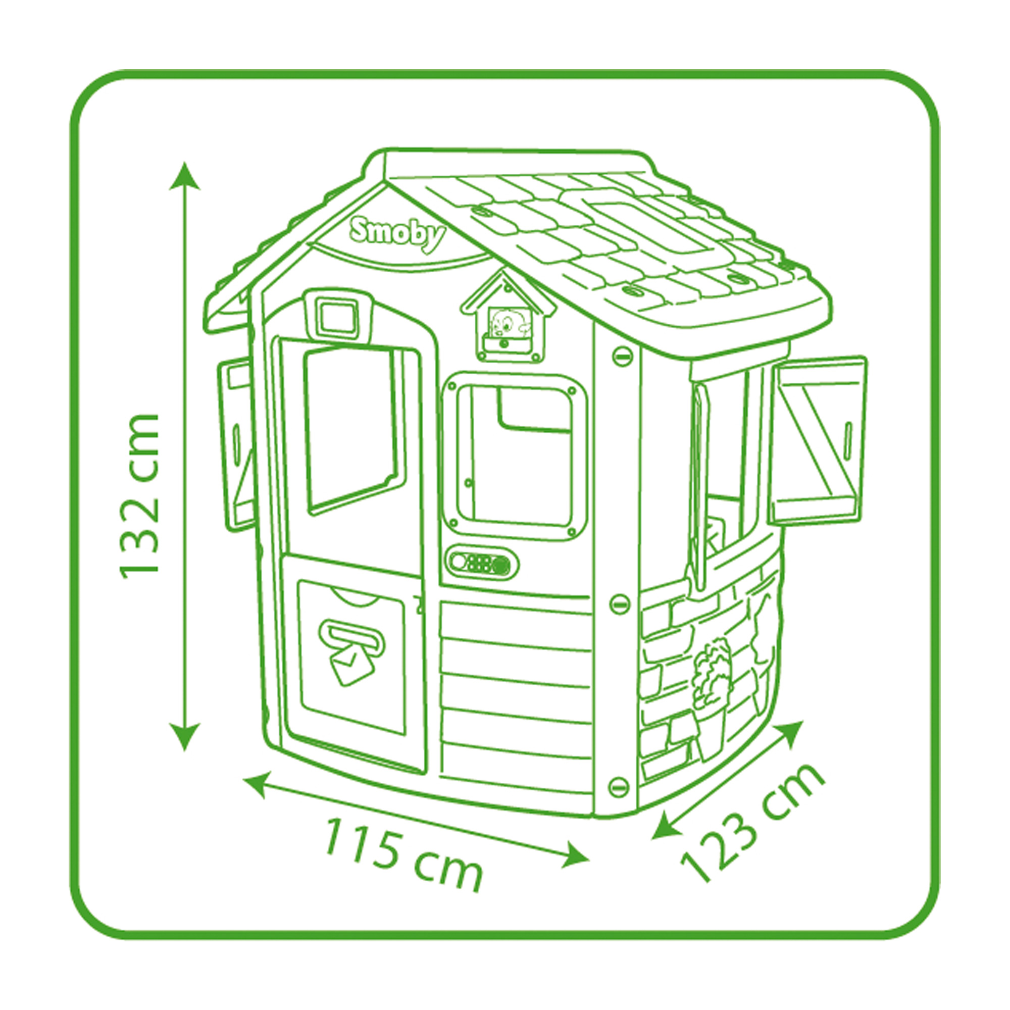 Smoby Νέο Παιδικό Σπιτάκι Κήπου Jura Lodge 115x123x132εκ. SMB810500 - SMOBY