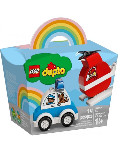 LEGO Duplo Fire Helicopter And Police Car Πυροσβεστικό Ελικόπτερο Και Περιπολικό 10957 - LEGO Duplo