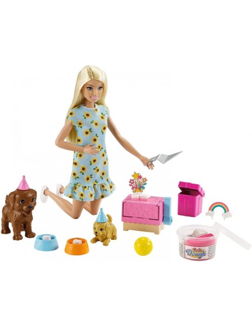 Barbie Puppy Party Doll Και Σκυλάκια Πάρτι Γενεθλίων GXV75 - BARBIE
