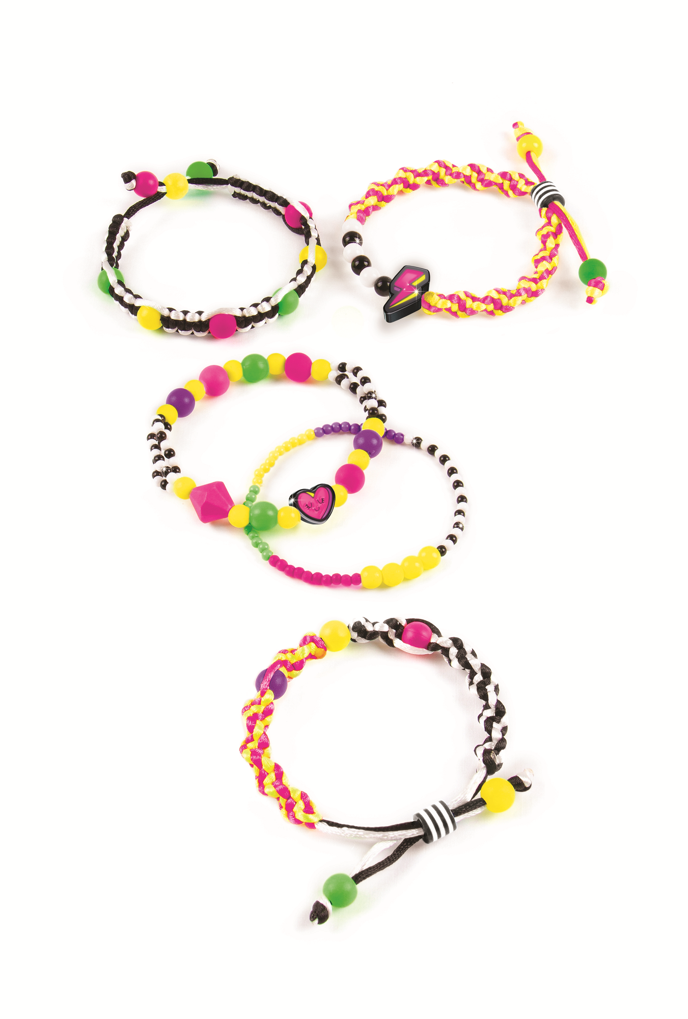 Make it Real - Neon Black & White Bracelets (1209) - Make it Real